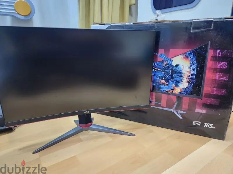 Monitor AOC c27g2 de 27 pulgadas FHD curvo, 165 Hz, respuesta de 1 ms, sincronización adaptativa