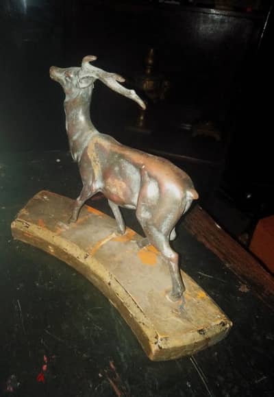 antique bronze deer in rare condition! تمثال انتيك