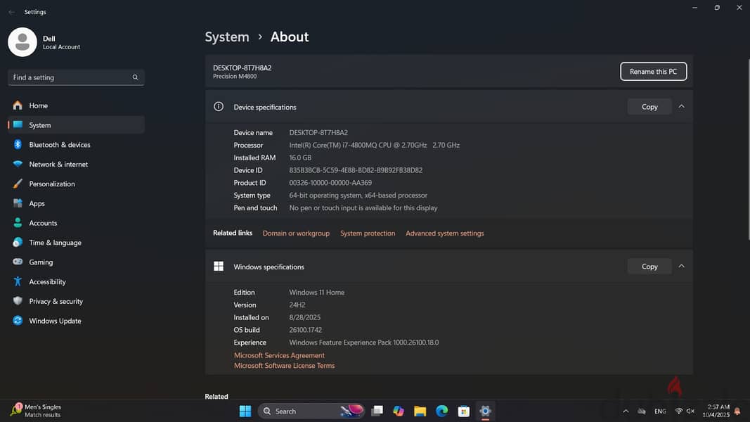 Dell precision m4800 Ram 16 4