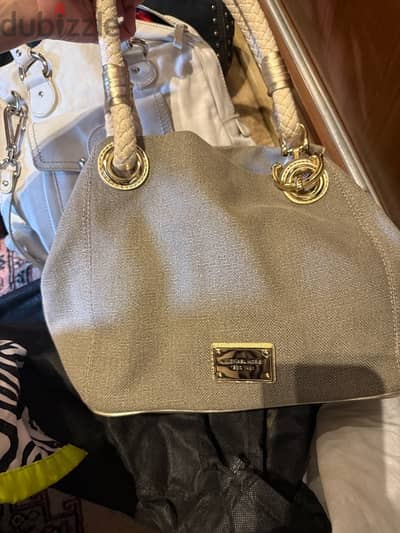 Michael Kors Beige Canvas Tote with Rope Handles