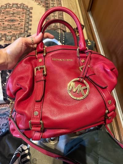 Michael Kors Red Leather Satchel – Brand New