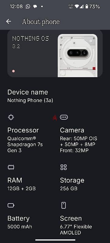 Nothing 3a 256, 12 GB 1