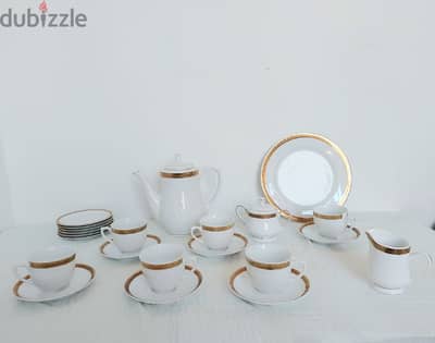 طقم شاي وجاتوة 24 قطعة بورسلين 24-piece porcelain tea and cake set