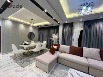 Villa for rent in New Cairo, furnished with hotel-style furnishings, open view, distinguished sea view