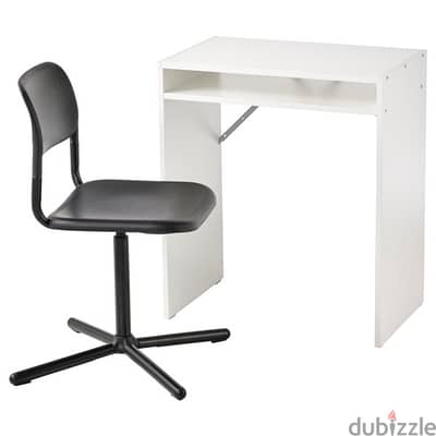)سعر نهائي )مكتب ايكيا ابيض شامل الكرسي الدوار اسود IKEA