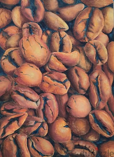Coffee beans oil painting