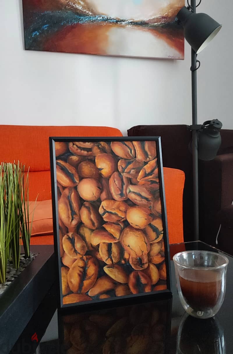 Coffee beans oil painting 1