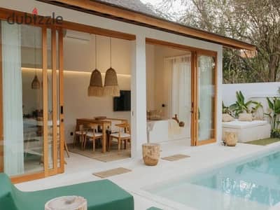Villa for sale next to Mountain View at the price of an apartment for 590,000 down payment, 224 m + private garden in a compound dedicated to villas o
