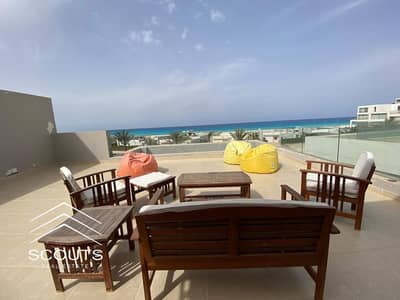 ready to move (Sea& pool view) finished first row lagoon chalet for sale in la vista ray in sukhna next to telal ain sokhna and azha