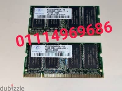 قطعتين رام 512 DDR1 للاب توب الاوريجينال