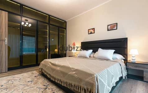 Hotel studio finished with air conditioning for sale with the lowest down payment and at an unbeatable price, including the club and garage in the administrative capital