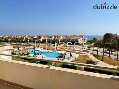 Fully Furnished (Fourth Row) 4 Bedrooms Pool and Sea View in La Vista 3 - Ain Sokhna Ready to Move !!!