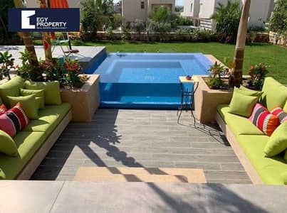 شاليه للبيع في هاسيندا باي بجاردن و حمام سباحه خاص متشطب بالكامل