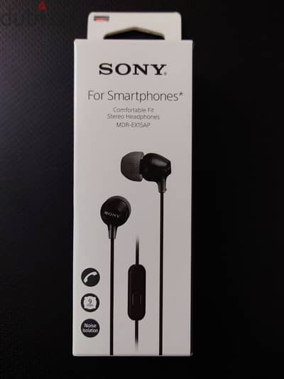 سماعة سوني جديدة بعلبتها أصلية للموبايل Sony wire earphones MDR-EX15AP