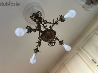 chandeliers 6 lamp one and three 4 lamps  and apliques