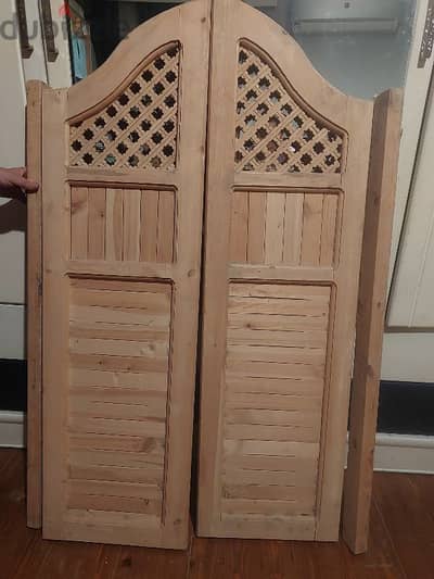 باب مروحه خشب موسكى بشغل ارابيسك