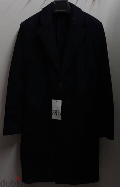 بالطو رجالي ZARA جديد بالتيكيت XS ZARA MEN WOOL BLACK COAT Original