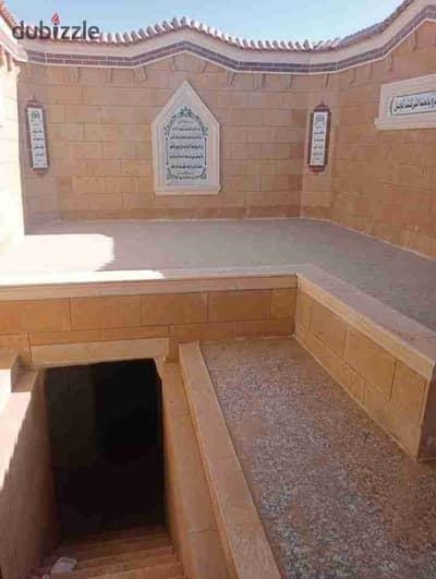 Grave for sale, area of 60 meters, Al-Jiza tombs, first Wahat road, after Nawal University, behind Othman residences, licensed by the Gardens City Authority, complete building and finishing, immediate receipt, free inspection.