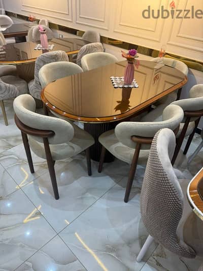 ترابيزه سفره خشب زان احمر روماني مودرن Wooden Dining Table Set