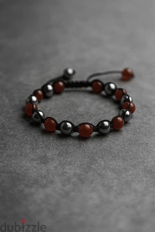 Bracelet Red Agate & Silver Hematite 4