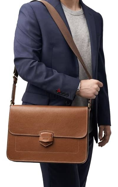 new Fossil leather bag for him with tag