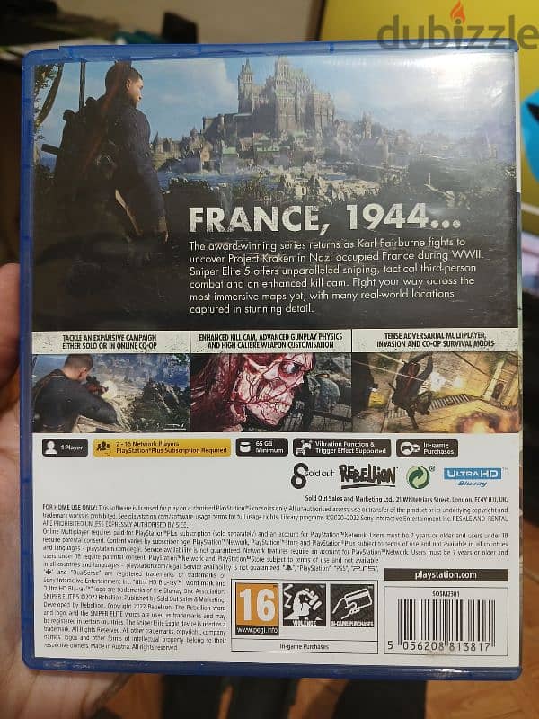 Sniper Elite 5 CD Used PS5 1
