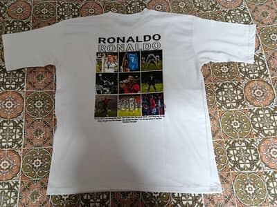 تيشيرت CR7 أبيض Oversize مقاس M