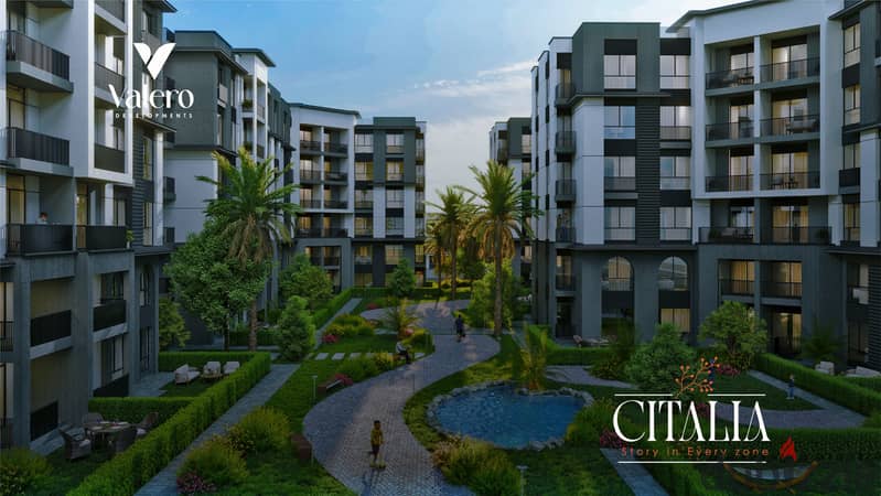 Invest in a 125m apartment in Citalia in Al Obour with a garden view on installments over 6 years!