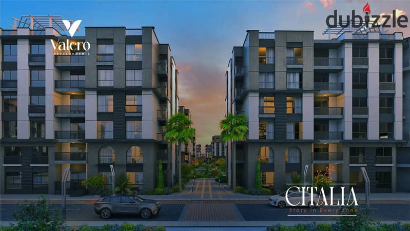 Invest in a 125m apartment in Citalia in Al Obour with a garden view on installments over 6 years!