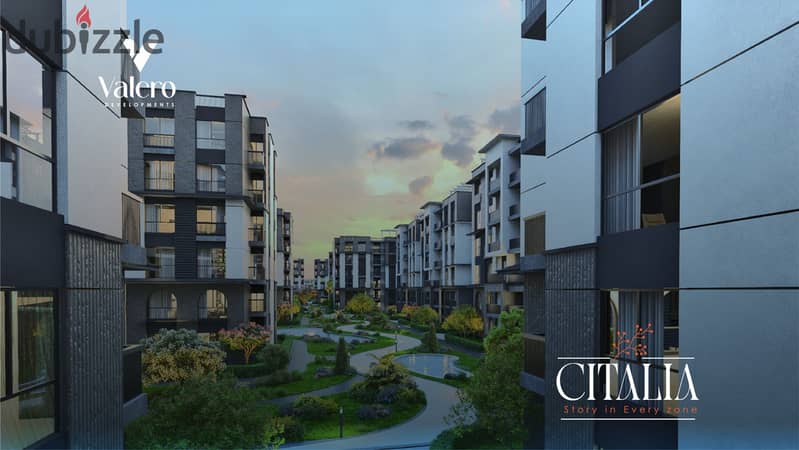 Invest in a 125m apartment in Citalia in Al Obour with a garden view on installments over 6 years!