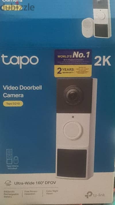 جرس باب بكاميرا مراقبة  ماركة tapo جديد