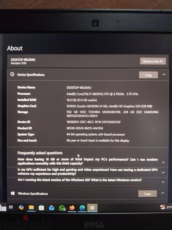 Dell precision 7510 4