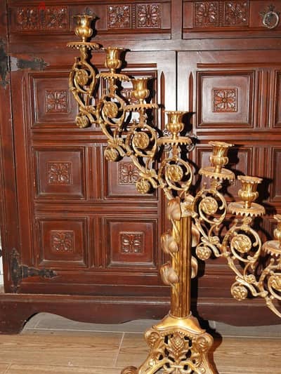 antique pure copper extra large gothic candleholder
