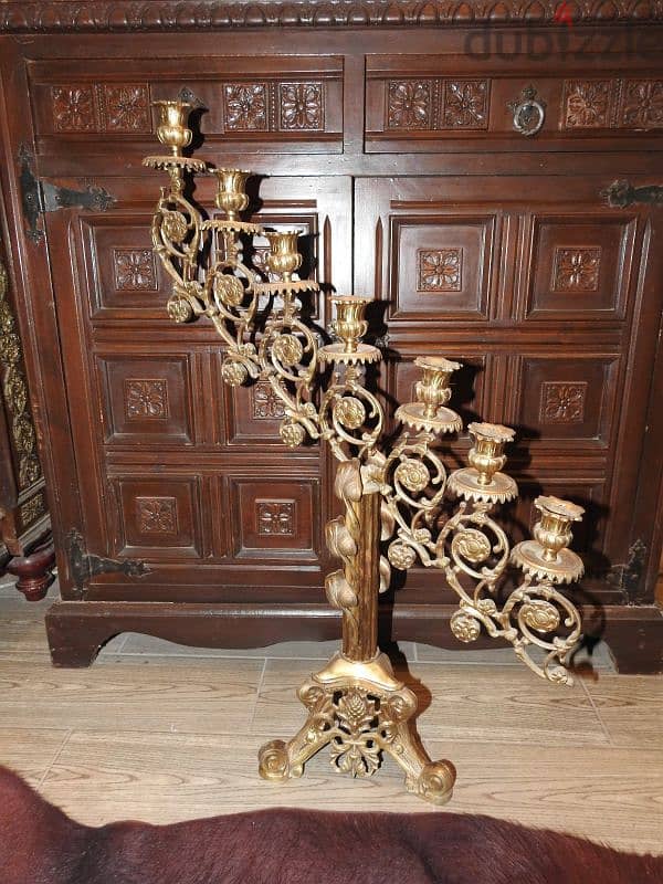 antique pure copper extra large gothic candleholder 9
