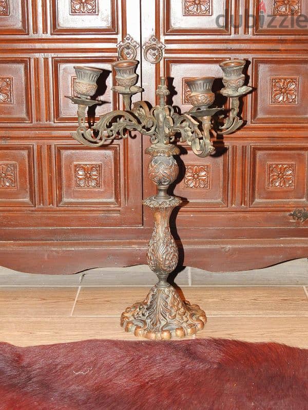 antique pure copper extra large gothic candleholder 11