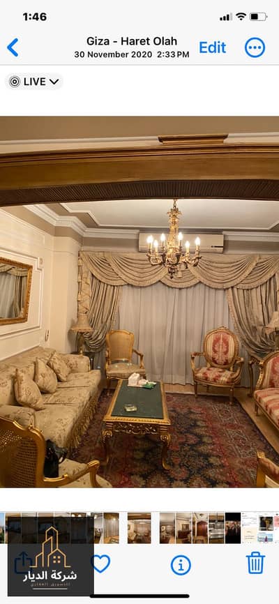 Furnished apartment for rent in one of the most beautiful branches of Nile Street in Dokki, with a Nile view                                         ,