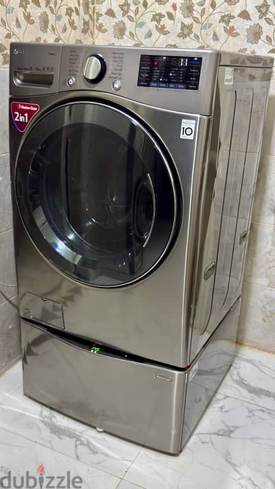 Lg washing machine 21.5 kg / 10 kg dryer غسالة