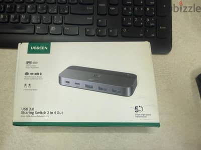 UGREEN 4-Port USB 3.0 KVM Switch for 2 PC Switch جديد علبه مفتوحه