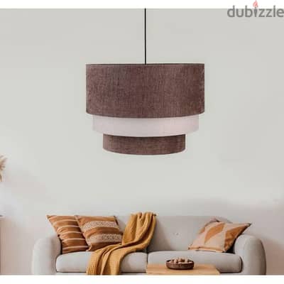 نجفه سقف قماش و ستيل بني و بيج - 50×70 سم ب 1200 ج