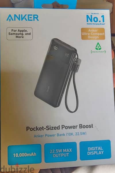 anker powerbank 10000 22.5wمتبرشم) انكر باور بانك ٢٢. ٥ وات حجم الجيب)