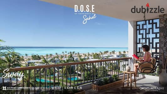 Chalet for sale, 65 sqm, in one of the most luxurious and upscale resorts on the North Coast — Akam Al Rajhi. Features 1 bedroom with only a 10% down