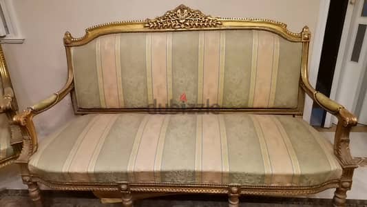 Salon (Beech wood, 6 pieces)صالون مدهب ٦ قطع خشب زان