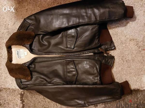 Ll bean goatskin leather on sale jacket