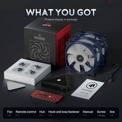 كيت مراوح ARGB FAN KIT عدد 3 مراوح جديد لم يستخدم بالهاب و الريموت
