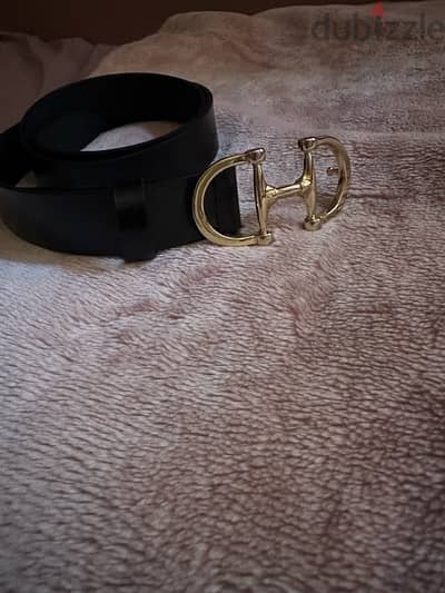 حزام جلد طبيعى اسود مقاس ٨٥ سم m ماركه massimo dutti