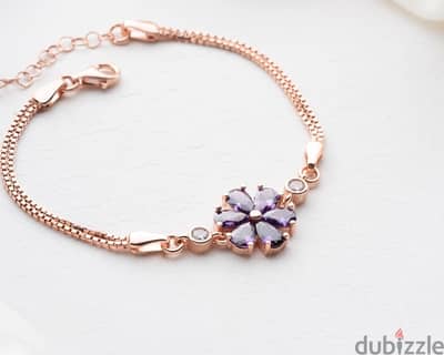 Amethyst Flower Bracelet – Brand New