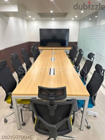 ترابيزة اجتماعات/طاولة اجتماعات/meeting table/ خشب متين و شاسيه معدني