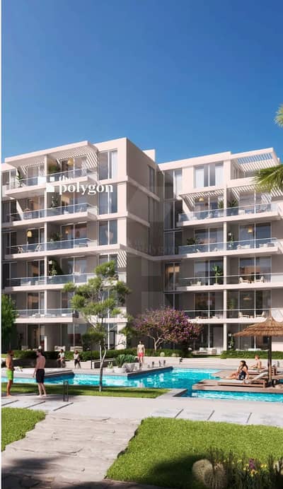 Fully finished 2 bedroom golf view chalet for sale in Hacienda Bay Palm Hills Sidi Abdel Rahman, 110m with 4 year installments
