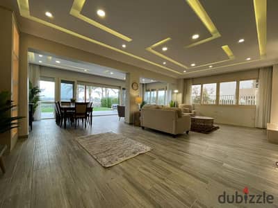 With a charming view of the Lakes - Elite Fully Modern furnished villa for rent in Lake View compound, 5th Settlement - New Cairo