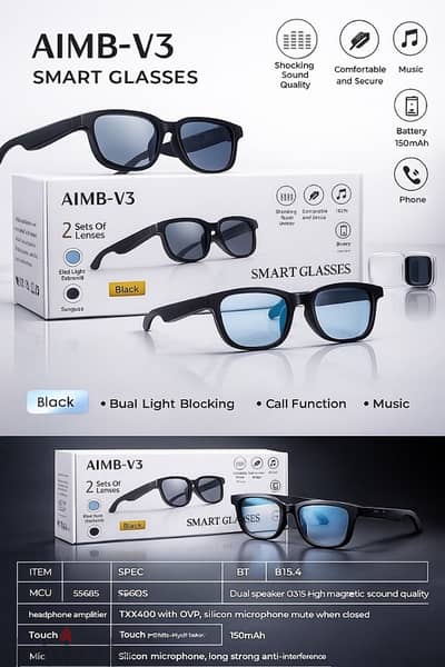 AIMB-V3 Smart Glasses – The Future On Your Face!